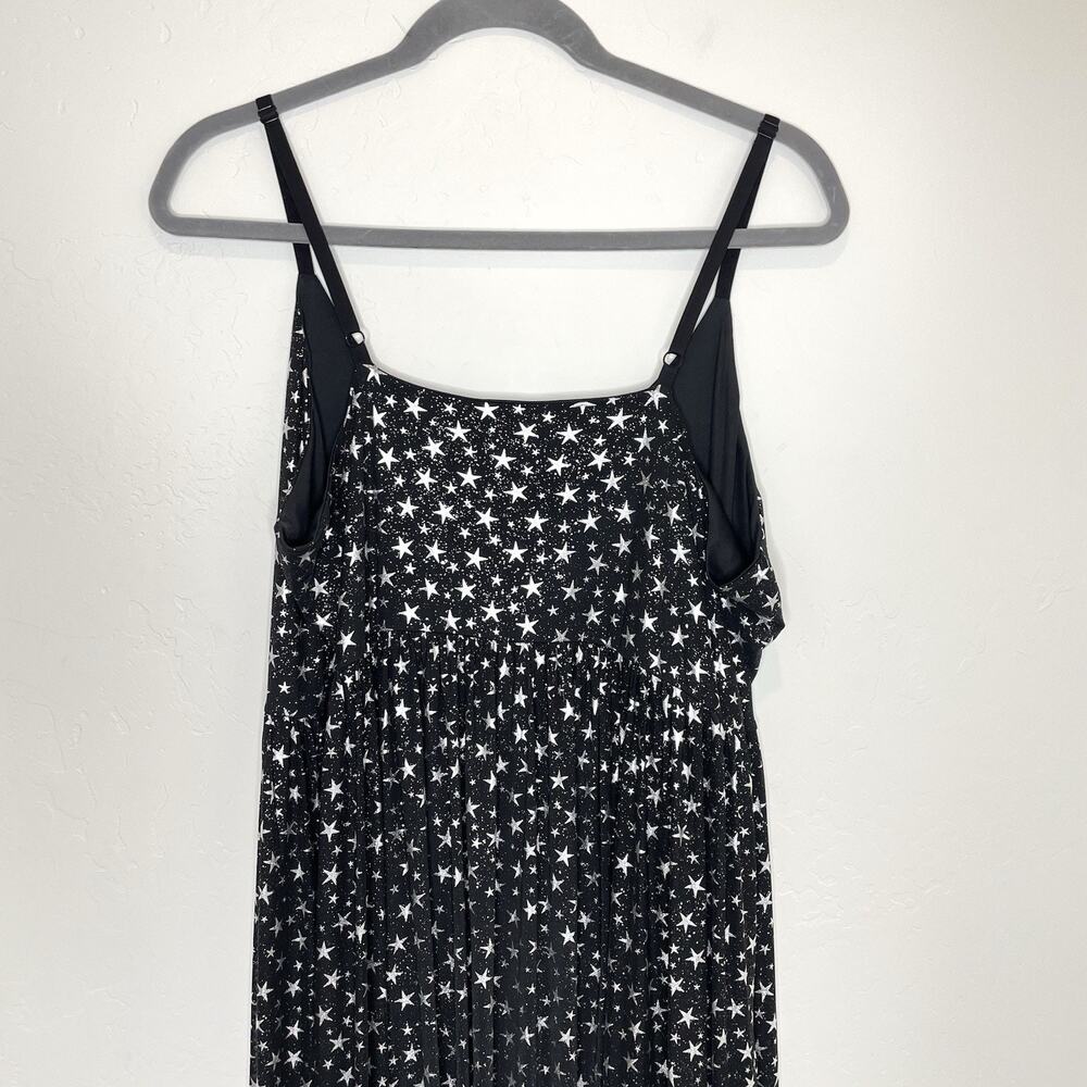 Cosmic Aura Star Silver Foil Mesh Tiered Maxi Dress Womens Plus 4X Whimsigoth 4 - Picture 8 of 11